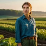 농업환경기술자 학습 동기 유지 방법 - **Prompt:** A young, determined environmental engineer, wearing sturdy work trousers, a long-sleeved...