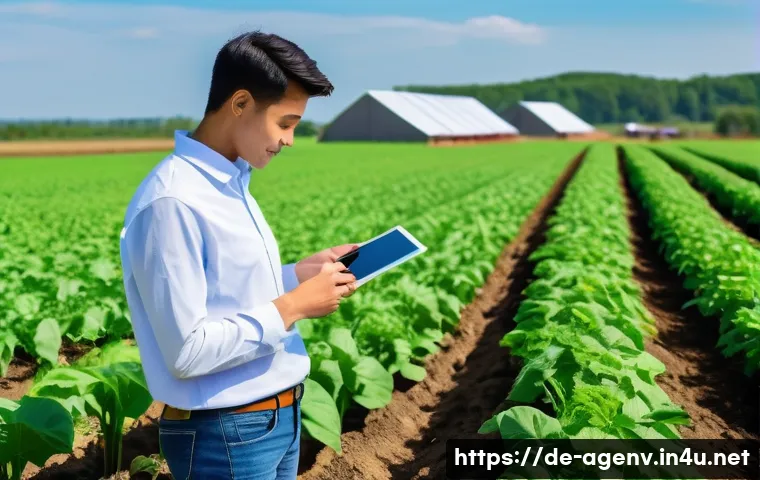 농업환경기술자 경력 쌓기 좋은 회사 리스트 - **Prompt: Agritech Innovation in a Sustainable Farm Setting**
    "A vibrant, sunny outdoor scene de...